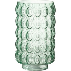 J-line - Vaas Bubbels Glas Licht Groen Large - 18.5x18.5x30.5cm