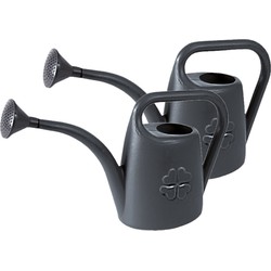 Prosperplast Gieter - 2x - antraciet - kunststof - broeskop - 1.8 liter - Gieters