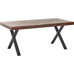 Beliani CLIFTON - Eettafel-Donkere houtkleur-Dennenhout