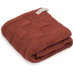 Knit Factory Gebreide Handdoek Ivy - Roest - 60x110 cm - Katoen
