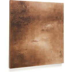 Kave Home - Abstract canvas Sabira geoxideerd koper 100 x 100 cm