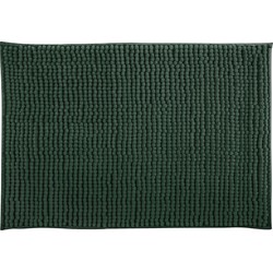 MSV Badkamerkleed/badmat tapijtje voor op de vloer - donkergroen - 40 x 60 cm - Microvezel - Badmatjes