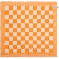 Knit Factory Keukendoek Block - Ecru/Orange - 50x50 cm