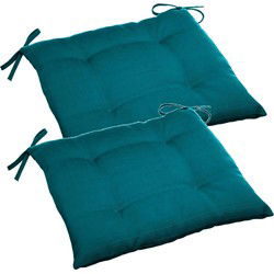 Hesperide Stoelkussens - 6x - binnen/ buiten stoel - groen - 40 x 4 cm - tuinstoelkussens