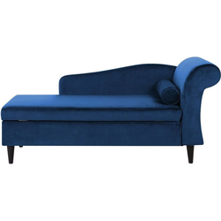 Beliani LUIRO - Chaise longue-Blauw-Fluweel