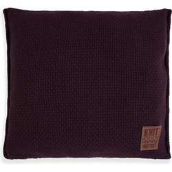 Knit Factory Jesse Sierkussen - Aubergine - 50x50 cm - Inclusief kussenvulling