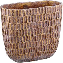 PTMD Vivienne Bloempot - 40x20x36 cm - Cement - Bruin