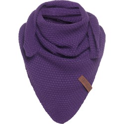 Knit Factory Coco Gebreide Omslagdoek Junior - Kindersjaal - Driehoek Sjaal - Purple - 140x60 cm