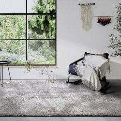 Hoogpolig vloerkleed - Olaf - Shaggy - Lichtgrijs / Zilver - 120x170 cm