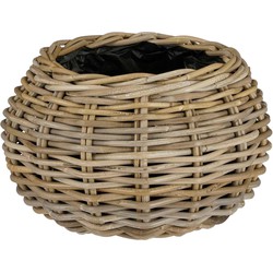 Mica Decorations Plantenbak Marcia - 36x36x25 cm - Rotan - Grijs