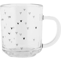 Clayre & Eef Theeglas Transparant Glas Harten