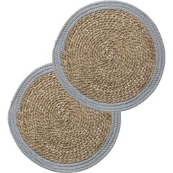 Set van 10x stuks placemats zeegras grijs 39 cm - Placemats