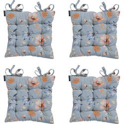 Madison -  Zitkussen Toscane Florina blue - Ca. 46x46 cm - Set van 4