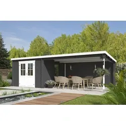 Outdoor Life, Blokhut St. Louis Carbon Grey-wit, 701 x 319 cm