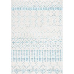 Safavieh Boho Chic Indoor Woven Area Rug, Tulum Collection, TUL229, in Ivory & Turquoise, 91 X 152 cm