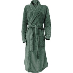 LINNICK Flanel Fleece Badjas Uni - olive green - M