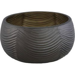 PTMD Schaal Elichi - 22x22x10 cm - Glas - Bruin