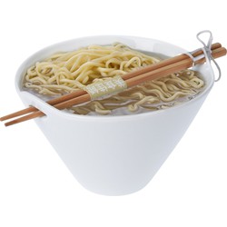 Excellent Houseware Ramen bowl - inclusief chopsticks - porselein - noodle kom set - Kommetjes