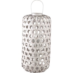 PTMD Mayita Sand Round Bamboo Lantern With Glass L