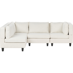 UNSTAD - 4-zitsbank modulair - Gebroken wit - Rechts -  Polyester