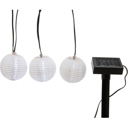 3 stuks - LED solar lantaarns multi rond