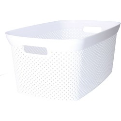 1x Wasmand/wasgoed draagmanden wit 35 liter 34 x 54 x 23 cm huishouden - Wasmanden