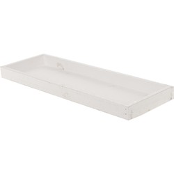 Houten white wash kaarsenplateau onderzet bord/kaarsonderzetter 42 x 14 cm - Kaarsenplateaus