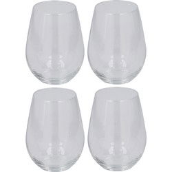 Drinkglazen - 4x - glas - transparant - 350 ml - voor koude dranken - Drinkglazen