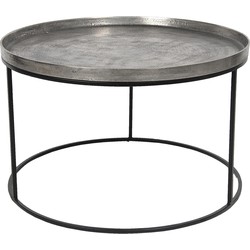 Clayre & Eef Salontafel  Ø 80x48 cm Zilverkleurig Aluminium Rond Bijzettafel