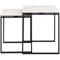 Salontafel Wit Keramiek - 50x50x55cm - Glentruan