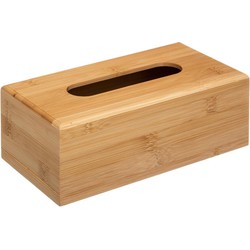 5Five tissuebox/tissuedoos - bamboe/hout - 25 x 13 x 9 cm - lichtbruin - universeel - zakdoek doos - Tissuehouders