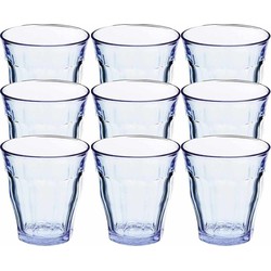 24x Drinkglazen/waterglazen blauw Picardie 310 ml - Drinkglazen