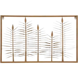 Mica Decorations Deco Object Leaf - 78x3.5x48 cm - Ijzer - rust