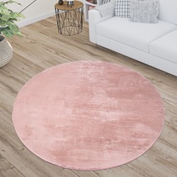 Paradise Fluffy Soft - Vloerkleed Hoogpolig - Effen Tapijt - Roze- 120 CM ROND