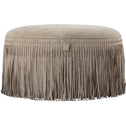 PTMD Poef Eleora - 75x40x75 cm - Suede - Taupe