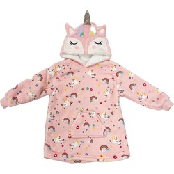 Geen merk UNICORN - Oversized Hoodie voor kinderen - 45x60 cm - Hoodie & deken in één - met capuchon - Seashell Pink - roze - Dutch Decor Limited Collection