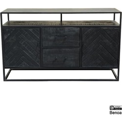 Benoa Jax 2 Door 2 Drawer Sideboard Black 150 cm