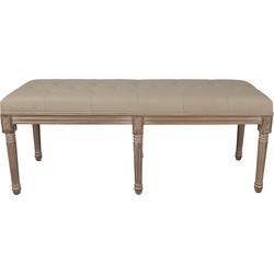 Clayre & Eef Bankje 122x41x46 cm Bruin Beige Hout Textiel