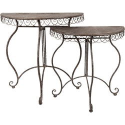 Clayre & Eef Plantentafel Set van 2 Bruin Metaal