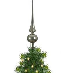 Kerstboom glazen piek groen glans 26 cm - kerstboompieken