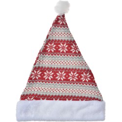 Clayre & Eef Kerstdecoratie Kerstmuts Ø 20x40 cm Rood Wit Stro