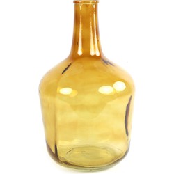 Countryfield vaas - transparant goudgeel - glas - XL fles - D25 x H42 cm - Vazen