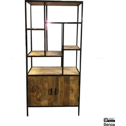 Benoa Chester Iron & Wooden 2 Door Bookshelf 85 cm