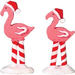 Weihnachtsfigur Pink flamingos set of 2 - LEMAX