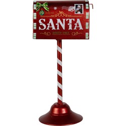 Clayre & Eef Kerstdecoratie Brievenbus 16x12x32 cm Rood Metaal