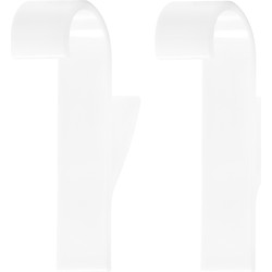 QUVIO Handdoekhouder plastic haakje - set van 2 - Wit