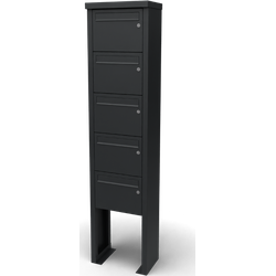 Multibox brievenbus 1 breed 5 hoog zwart