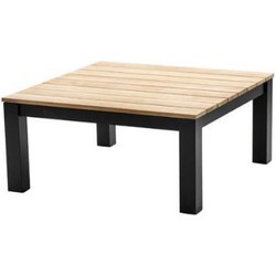 Midori coffee table 75x75cm. alu black/teak