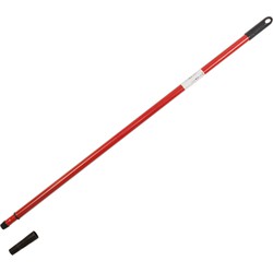 Telescoopsteel - 200cm - rood/zwart - kunststof - 2-delig - schroefdraad - Telescoopstelen