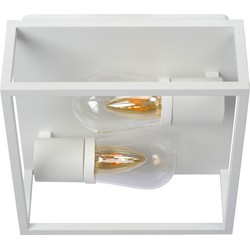 Landelijke badkamer plafondlamp 2xE14 IP54 wit